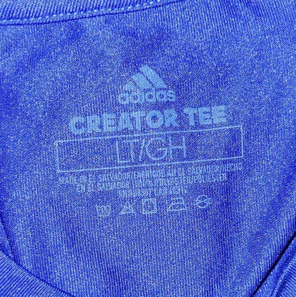 Adidas Men's Royal Blue Creator Short Sleeve Active Tee Shirt Size Large Tall - Picture 3 of 7